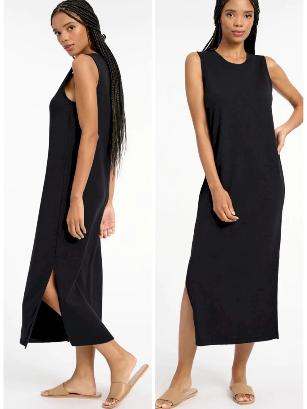 Splendid Doe Maxi Dress in Black Size XS EUC French Terry Minimalist Chic